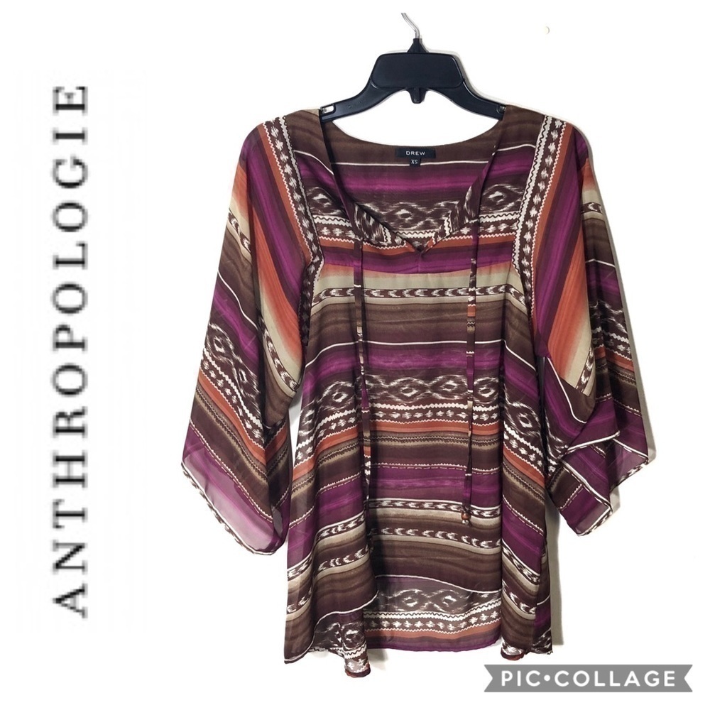 DREW Tribal Print Tunic Top Sz XS